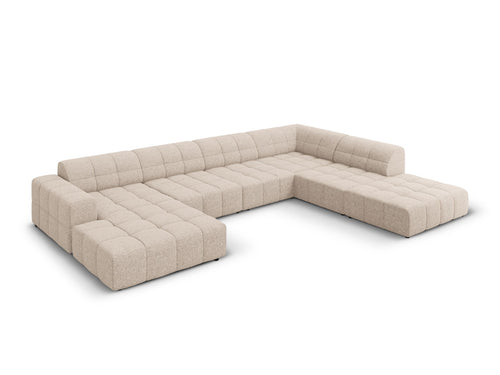 Cosmopolitan Design Panoramische hoekbank rechts Chicago 7-zits, chenille beige - 263x375x78cm