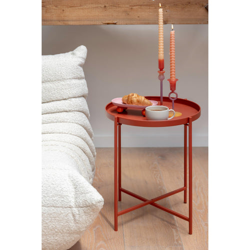 Leitmotiv bijzettafel Meseta - rood - 40x40x49cm