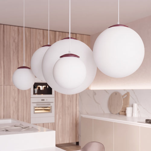 Sollux Lighting Hanglamp UGO 30 bordeaux - 30x30x120cm