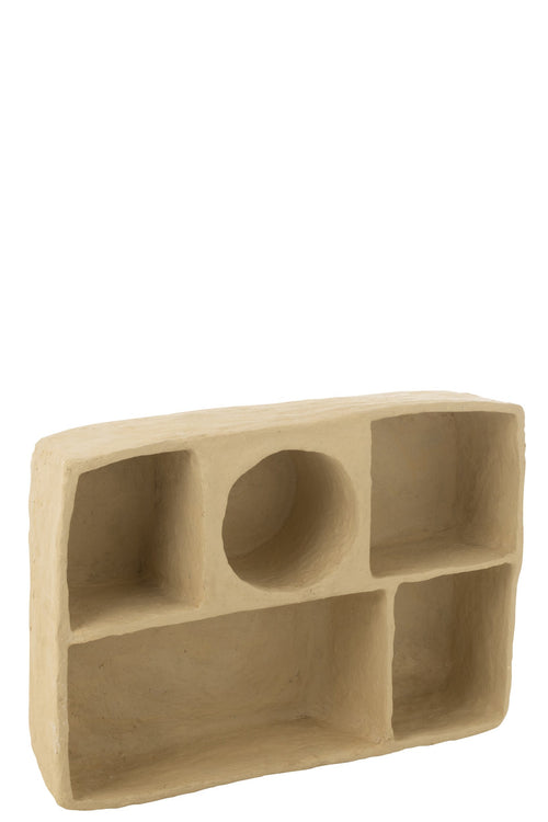 J-Line wandrek Flint - papier maché - naturel - large