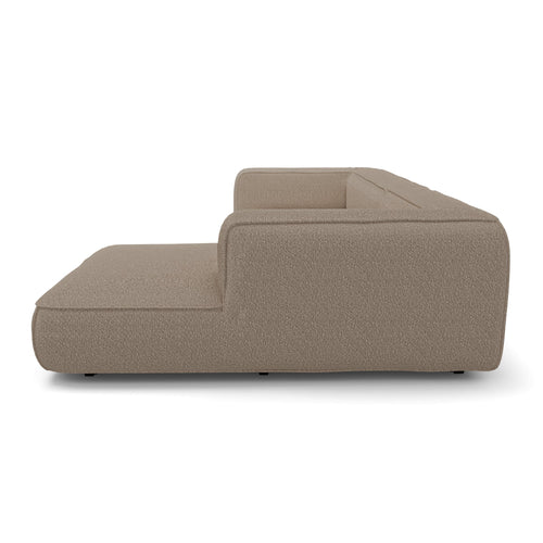 Premium Interiors - Rechthoekige hoekbank SOFIA - bouclette mol 282cm