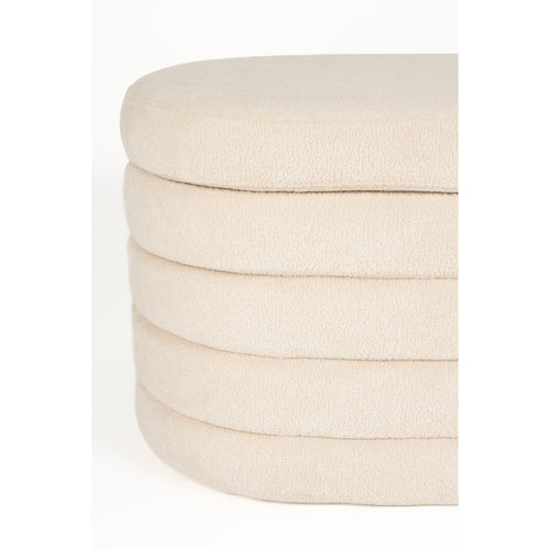 Housecraft Living Zuma bankje Bouclé Wit/ Beige - vtwonen shop
