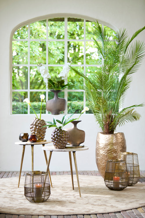 Light & Living bijzettafel ZECA - Ø48x53cm - grijs - Set van 2