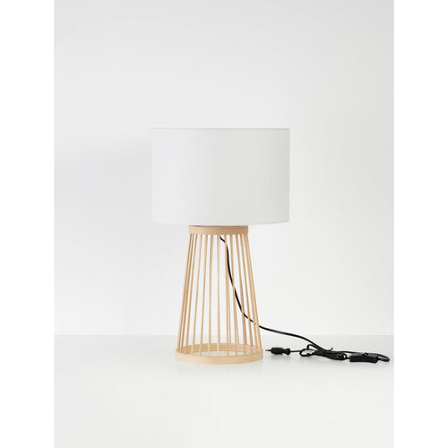 Nova Luce LOIS Tafellamp met ronde kap, naturel, E27 fitting, 1x12W