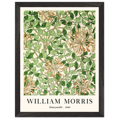 Artfulprints Poster met Lijst William Morris - Honeysuckle 1886   - 30x40 cm - Groen