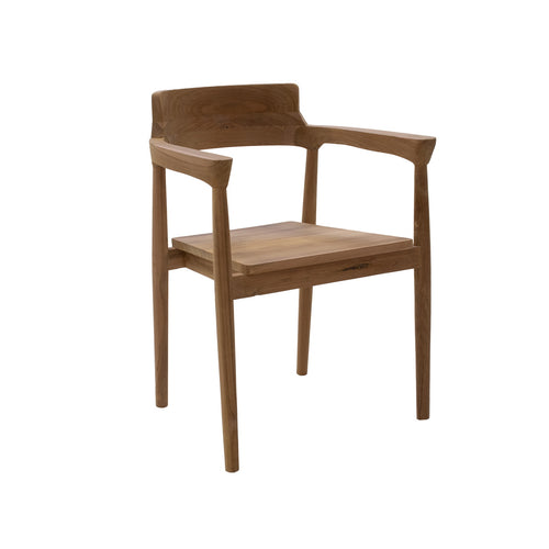 DÉJA Living Tuinstoel Hazel - Naturel Teakhout - Zithoogte 47cm - Set van 2 - vtwonen shop