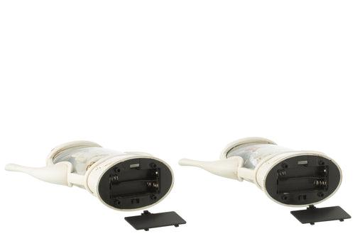 J-Line hanger Sneeuwbol Theepot - kunststof - wit - 2 stuks