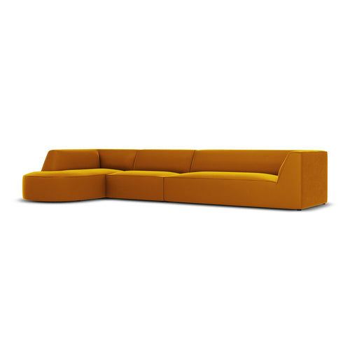Cosmopolitan Design - Modulaire hoekbank links Siena 5-zits, flueel geel - 180x366x69cm