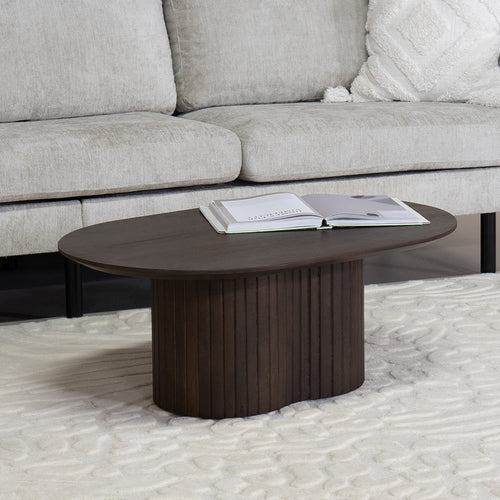 Giga Meubel Salontafel Ava - Ovaal - Mangohout - 90cm