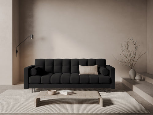 Cosmopolitan Design Slaapbank met opbergdoos Bali 3-zits, structurele stof donkergrijs - 84x222x105cm