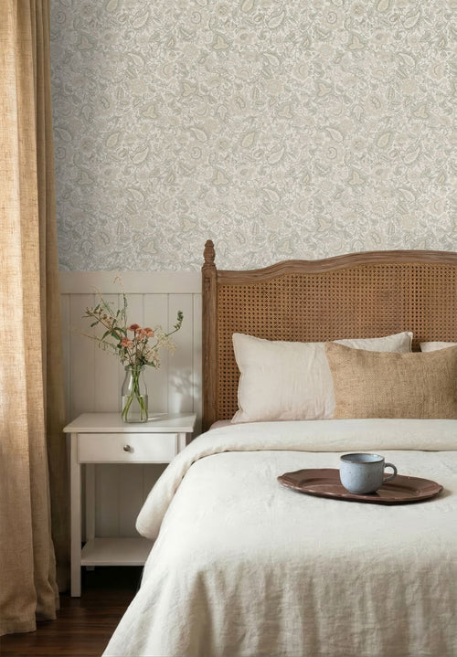 ESTAhome behang vintage bloemen blauwgroen - 50 x 900 cm - 132237