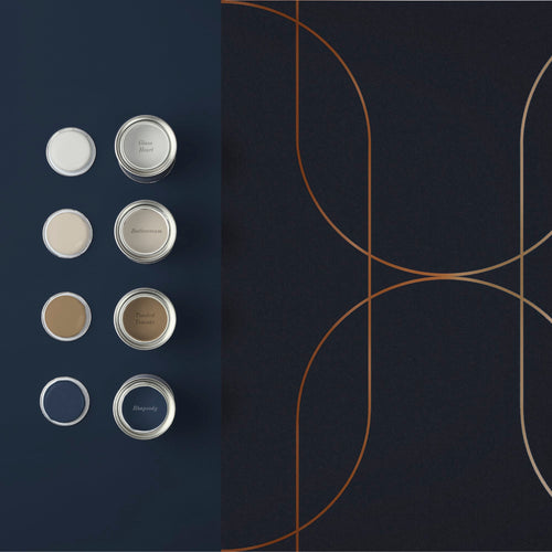 Graham & Brown Vliesbehang - Palais Navy & Copper - 10mx53cm - vtwonen shop