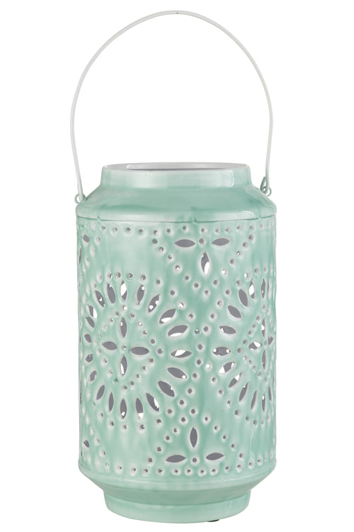 J-Line lantaarn Hoog Geperforeerd - ijzer - blauw - vtwonen shop