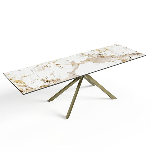 Sia Home - Uitschuifbare tafels GINKO  - Keramiek - Pandora en goud - 180cm