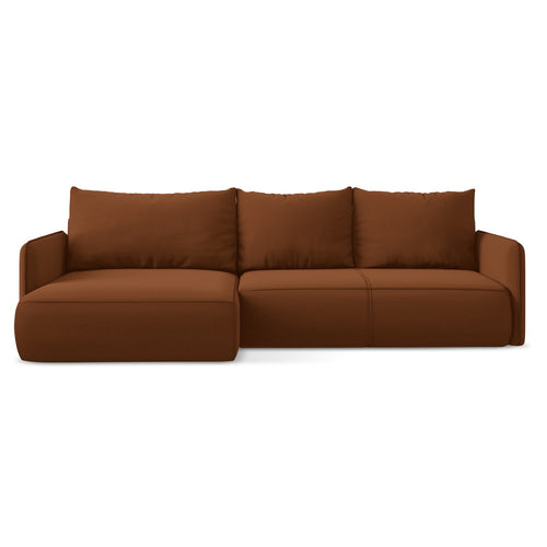 LaMiaSofa hoekbank links Palermo - velours - terracotta - 240x148x86