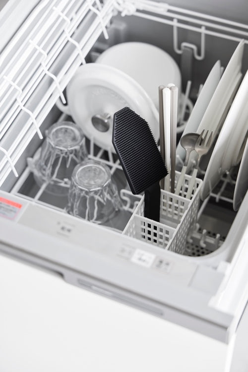 Yamazaki Siliconen Afwasborstel - Magnetisch - Tower - Zwart - vtwonen shop