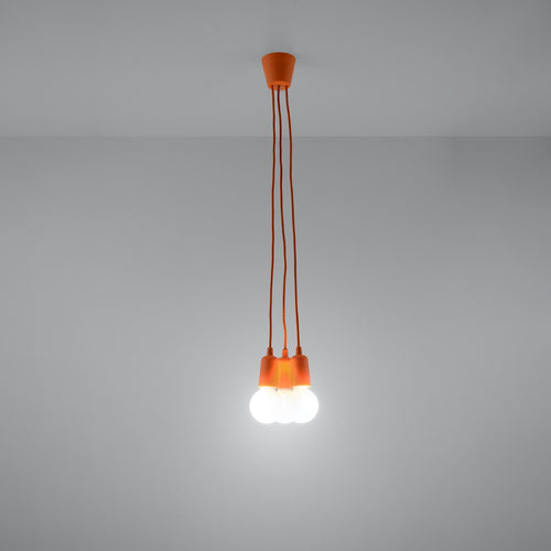 Sollux Lighting Hanglamp DIEGO 3 oranje - 15x15x90cm