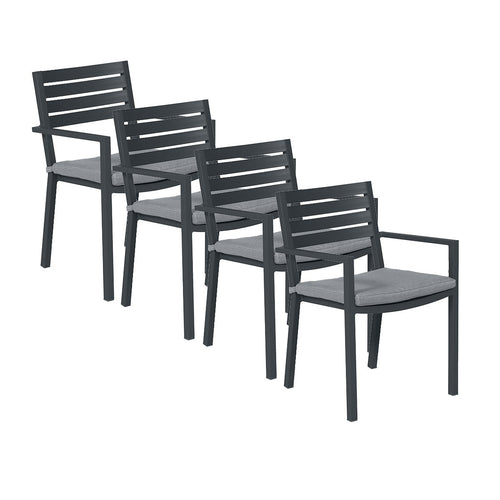 Garden Impressions tuinstoel Amarillo donker grijs - 4 stuks - vtwonen shop