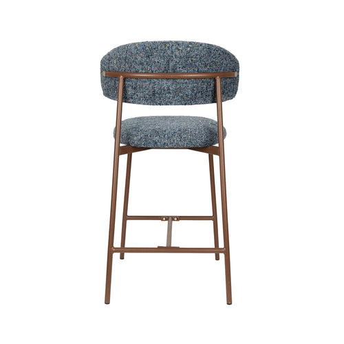 Housecraft Living Claes Barkrukken rugleuning 65 cm Gemêleerd Blauw - Set van 2