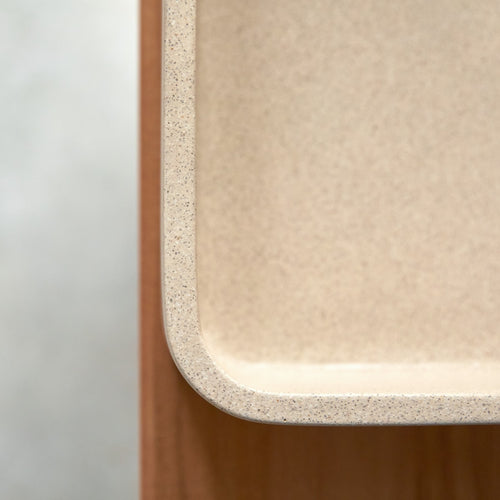 Tikamoon Vierkante waskom in crème terrazzo b. 39 cm - Beige