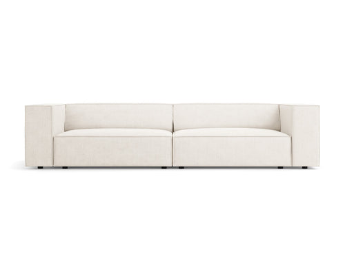 Cosmopolitan Design Bank Arendal 4-zits, chenille met ribbeleffect, ivoor - 102x244x70cm