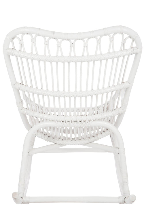 J-Line schommelstoel - rotan - wit