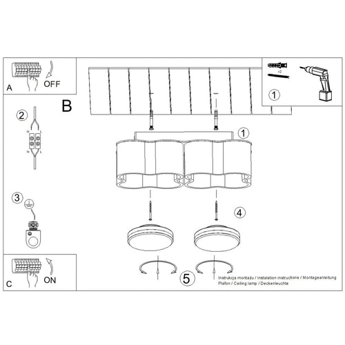 Sollux Lighting Plafondlamp OVIO 2 ultramarijn Gx53 - 24,5x12x8cm