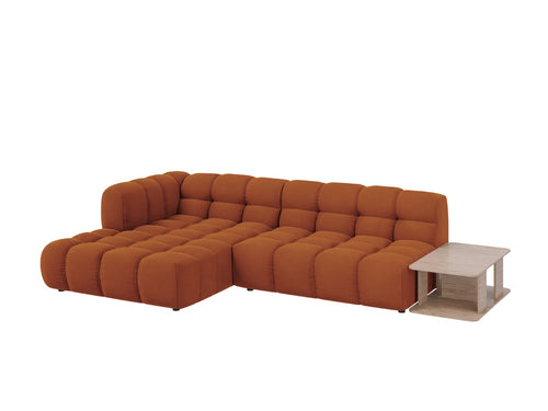 Cosmopolitan Design Modulaire hoekbank links Sky 4-zits, flueel, terracotta - 162x297x70cm