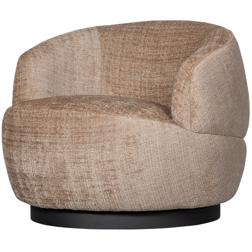 BePureHome draaibare fauteuil Woolly- Chenille - Zand - 71x84x88 - vtwonen shop