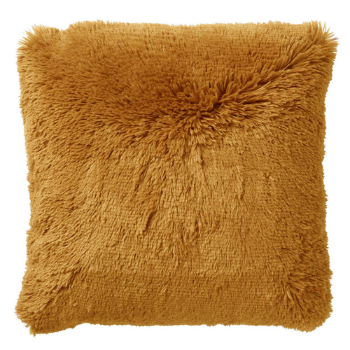 VOORDEELSET - 3-delig - Fluffy & Owen - 2 sierkussens 45x45 cm - 1 plaid 130x160 cm - geel