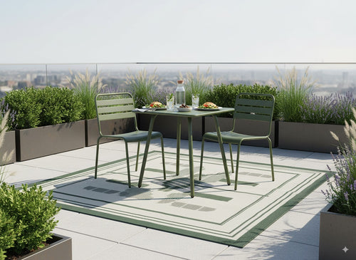 MaximaVida metalen vierkante tuintafel Max 80 x 80 cm olijfgroen - vtwonen shop