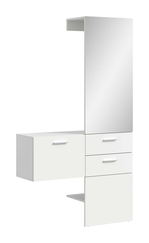 Furnilux Vaga kledingkastcombinatie staand hangend wit melamine wit melamine - 36x104x190cm