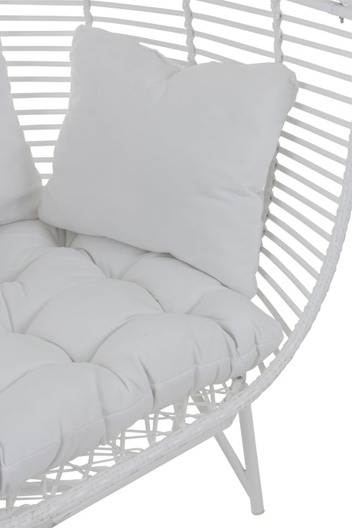 J-Line loungestoel Ovaal - staal - wit