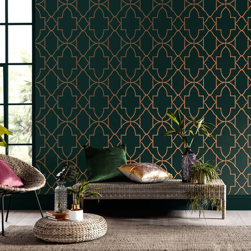 Graham & Brown Vliesbehang - Versailles Smaragdgroen