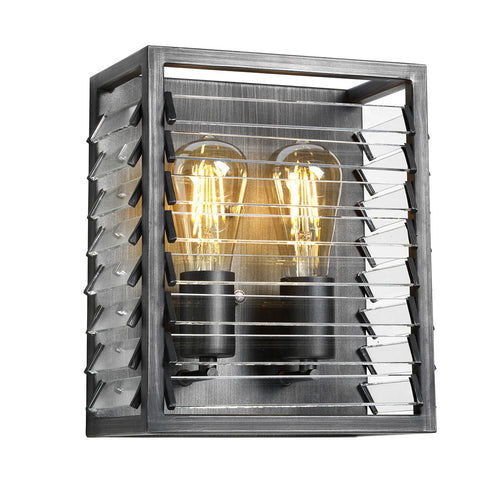 Louvre 2 Lichte Wandlamp Gunmetal Verf Afwerking