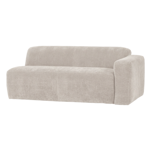 WOOOD 2-zits bank arm rechts Mojo Base - Rib - Ecru - 74x185x97