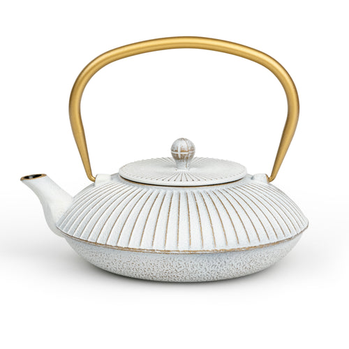 Bredemeijer - Gietijzeren theepot Linhai - 1,1 liter - Off white - Met filter - vtwonen shop