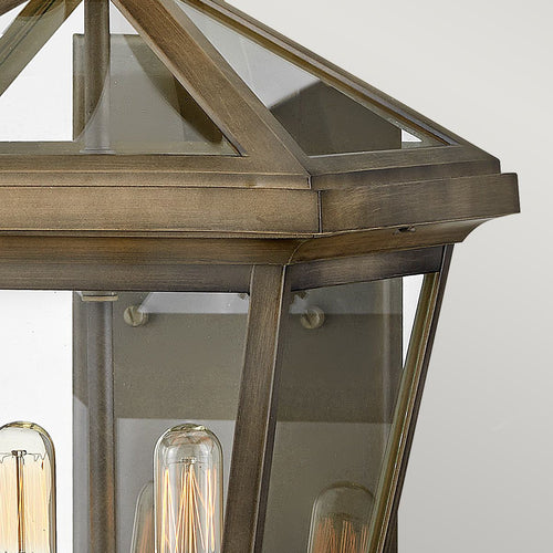 2-flammige mittelgroße Außenwandlaterne, brünierte Bronze, IP44