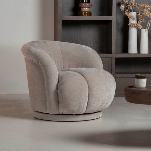 DÉJA Living Draaifauteuil Arby - Taupe Stof - 86x84x70cm