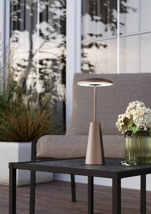 EGLO tafellamp Piccola - draadloos - 28 cm - donker brons - vtwonen shop