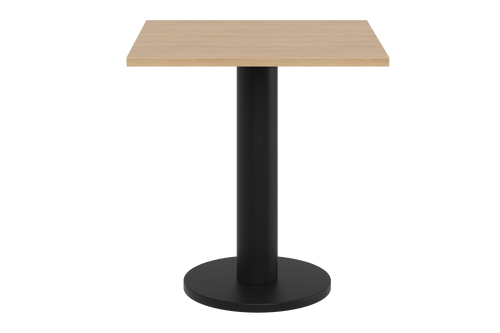 noo.ma Sool Cafétisch 70x70 cm - eikenfineer blad, Vulcano Black staal