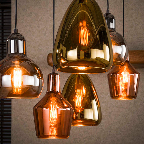 Giga Meubel Hanglamp Driekleur Mix - Multicolor - 6-Lichts - 150x95x40cm - vtwonen shop