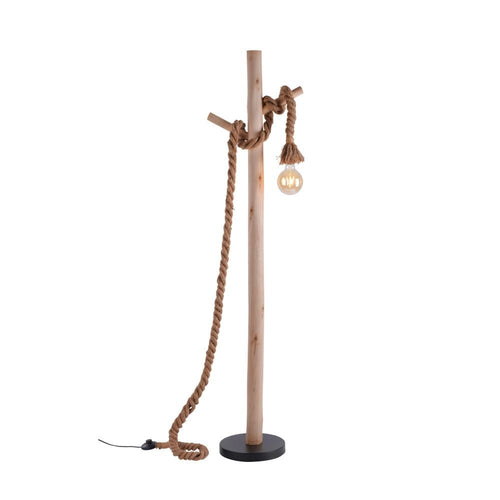 Paul Neuhaus vloerlamp Rope - 1 lichts - 25  x 150   cm - beige zwart - vtwonen shop