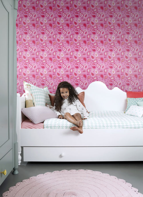 ESTAhome behang paisley fuchsia roze - 53 cm x 10.05 m - 115737