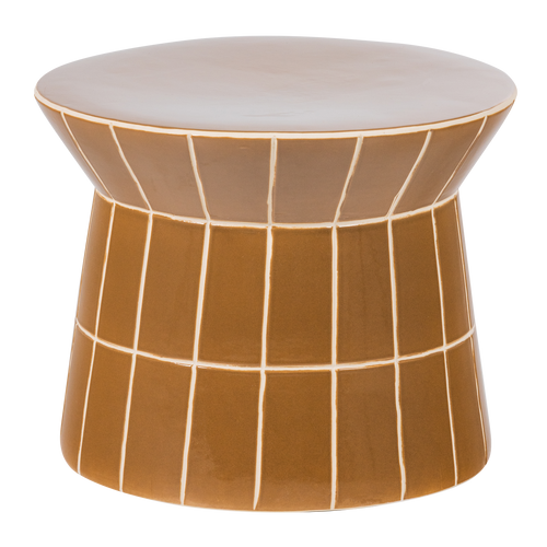 WOOOD decoratieve bijzettafel Plu - Keramiek - Honinggeel - 30x38x38