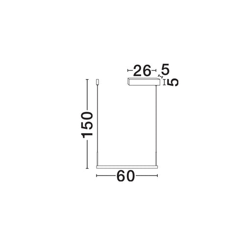Nova Luce LUNETTE Geïntegreerde LED-hanglamp voor plafond, zandkleurig zwart, Triac dimbaar, 34W, 1453lm, 3000K