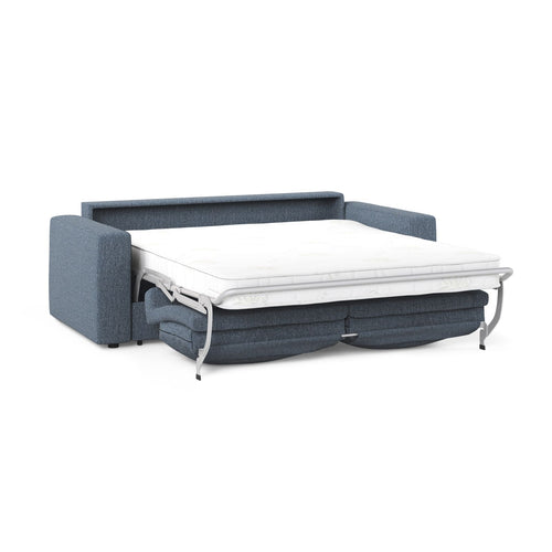 Cosmopolitan Design - Converteerbare bank Grena 3-zits, structurele stof donkerblauw - 100x205x90cm