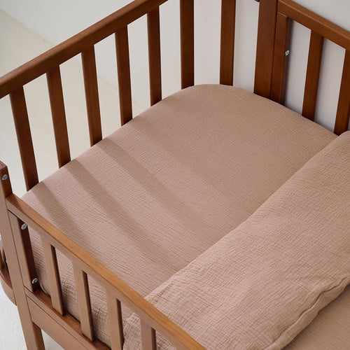 Petite Amélie Dekbedovertrekset – 140x200 cm – Biologisch Mousseline Katoen – Oud Roze - vtwonen shop