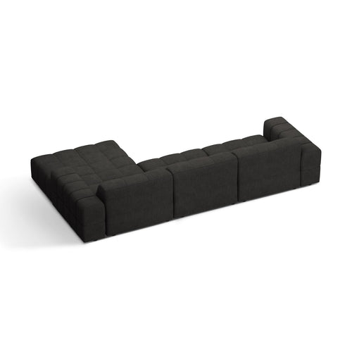 Cosmopolitan Design - Rechter hoekbank Chicago 4-zits, chenille donkergrijs - 167x294x78cm