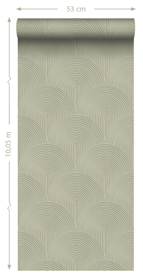 ESTAhome behang 3D-motief groen - 50 x 900 cm - 131105